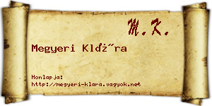 Megyeri Klára névjegykártya