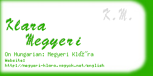 klara megyeri business card